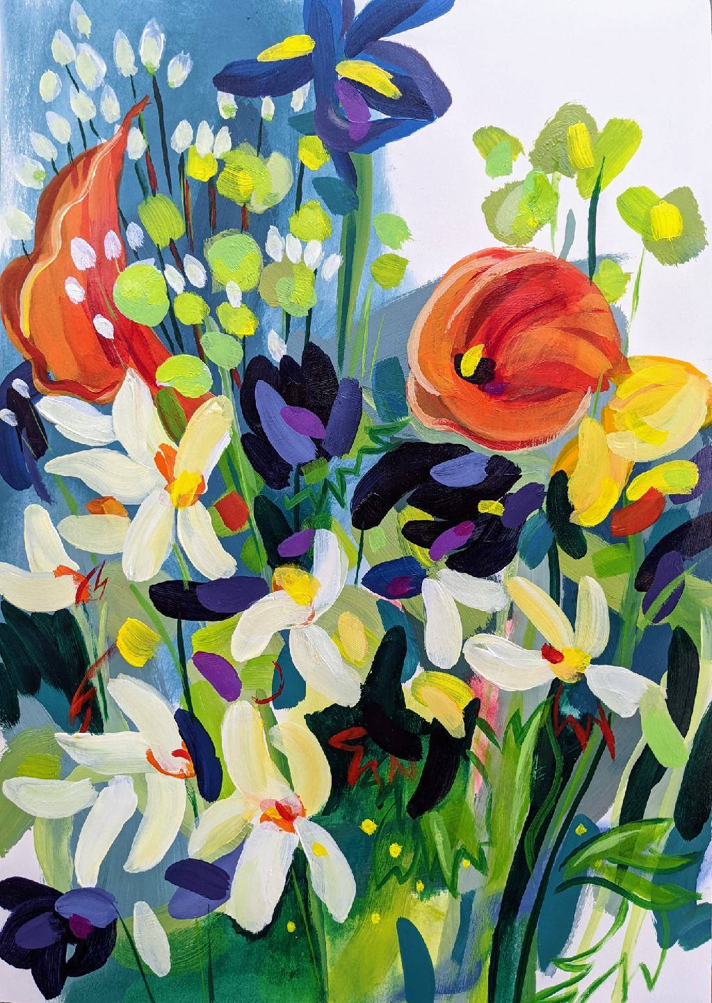 Calla Lily an original acrylic painting by sara button